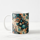  ruimtevaartuig Rocket Ships Pattern -Cosmos(4) Koffiemok (Links)
