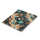  ruimtevaartuig Rocket Ships Pattern -Cosmos(4) Tegeltje (Zijkant)