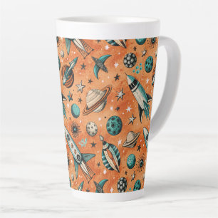 ruimtevaartuig Rocket Ships Pattern -Cosmos(5) Latte Mok