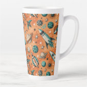  ruimtevaartuig Rocket Ships Pattern -Cosmos(5) Latte Mok (Rechts)