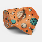  ruimtevaartuig Rocket Ships Pattern -Cosmos(5) Stropdas (Opgerold)