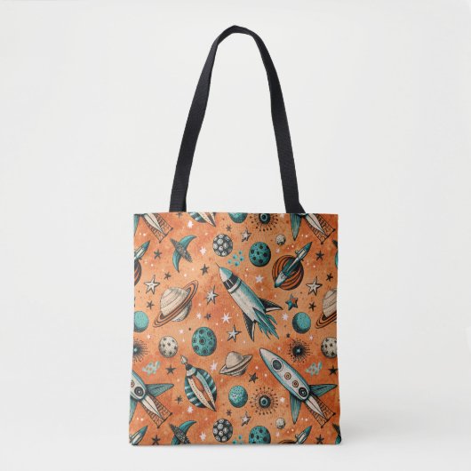 ruimtevaartuig Rocket Ships Pattern -Cosmos(5) Tote Bag (Voorkant)