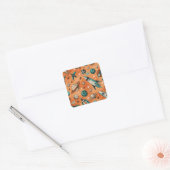  ruimtevaartuig Rocket Ships Pattern -Cosmos(5) Vierkante Sticker (Envelop)