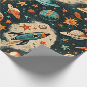  ruimtevaartuig Rocket Ships Pattern -Cosmos(6) Cadeaupapier (Hoek)