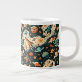 ruimtevaartuig Rocket Ships Pattern -Cosmos(6) Grote Koffiekop (Rechts)