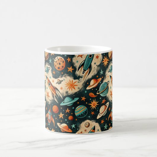  ruimtevaartuig Rocket Ships Pattern -Cosmos(6) Koffiemok (Center)
