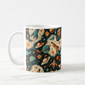  ruimtevaartuig Rocket Ships Pattern -Cosmos(6) Koffiemok (Links)