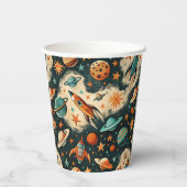  ruimtevaartuig Rocket Ships Pattern -Cosmos(6) Papieren Bekers (Achterkant)