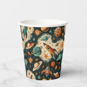  ruimtevaartuig Rocket Ships Pattern -Cosmos(6) Papieren Bekers (Voorkant)