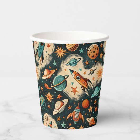  ruimtevaartuig Rocket Ships Pattern -Cosmos(6) Papieren Bekers (Voorkant)