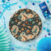 ruimtevaartuig Rocket Ships Pattern -Cosmos(6) Papieren Bordje (Feest)