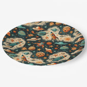 ruimtevaartuig Rocket Ships Pattern -Cosmos(6) Papieren Bordje (Gekanteld)