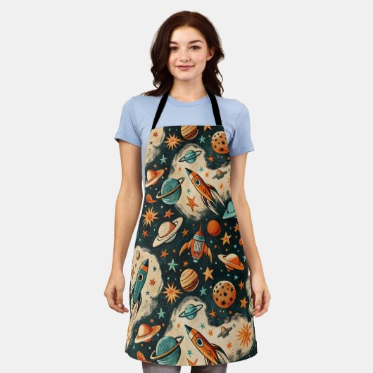  ruimtevaartuig Rocket Ships Pattern -Cosmos(6) Schort (Gedragen)