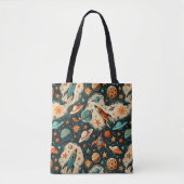  ruimtevaartuig Rocket Ships Pattern -Cosmos(6) Tote Bag (Voorkant)