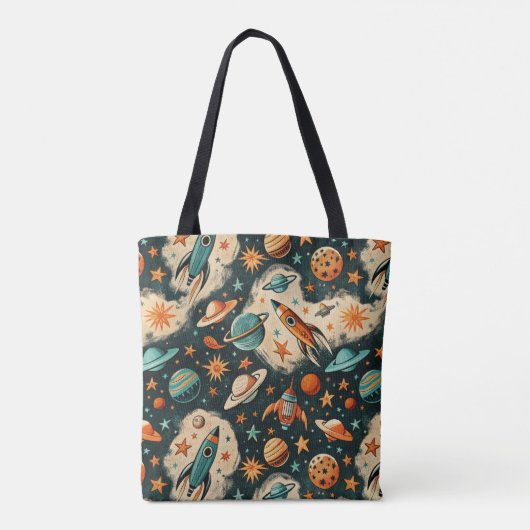  ruimtevaartuig Rocket Ships Pattern -Cosmos(6) Tote Bag (Achterkant)