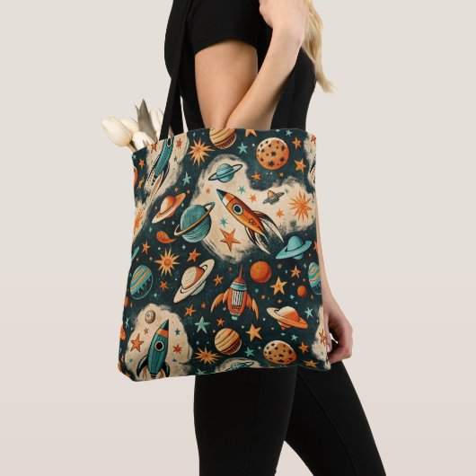  ruimtevaartuig Rocket Ships Pattern -Cosmos(6) Tote Bag (Dichtbij)