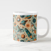  ruimtevaartuig Rocket Ships Pattern -Cosmos(7) Grote Koffiekop (Rechts)
