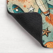 ruimtevaartuig Rocket Ships Pattern -Cosmos(7) Muismat (Hoek)