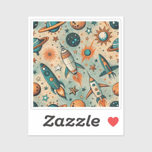 ruimtevaartuig Rocket Ships Pattern -Cosmos(7) Sticker (Vel)