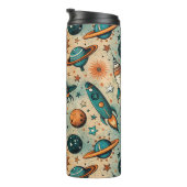  ruimtevaartuig Rocket Ships Pattern -Cosmos(7) Thermosbeker (Geroteerd rechts)