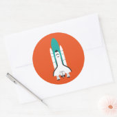 ruimtevaartuig ronde sticker (Envelop)