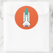 ruimtevaartuig ronde sticker (Tas)