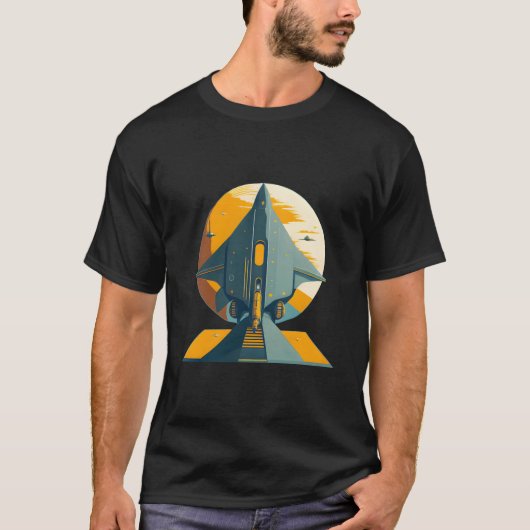 Ruimtevaartuig Sciencefiction Ruimteschip T-shirt (Voorkant)