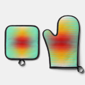 Ruimtevaartuig terugkeer plasma veld kleuren Abstr Ovenwant & Pannenlap Set (Voorkant)