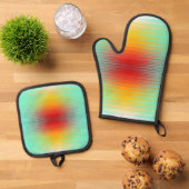 Ruimtevaartuig terugkeer plasma veld kleuren Abstr Ovenwant & Pannenlap Set (Top down)