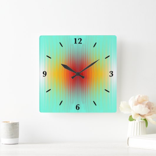 Ruimtevaartuig terugkeer plasma veld kleuren Abstr Vierkante Klok (Huis)