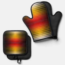 Ruimtevaartuig terugkeer plasma veld kleuren patro ovenwant & pannenlap set