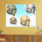 Ruimtevaartuigen die door een planeet vliegen canvas afdruk (Insitu (Woonkamer))