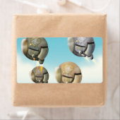 Ruimtevaartuigen die door een planeet vliegen etiket (Insitu)