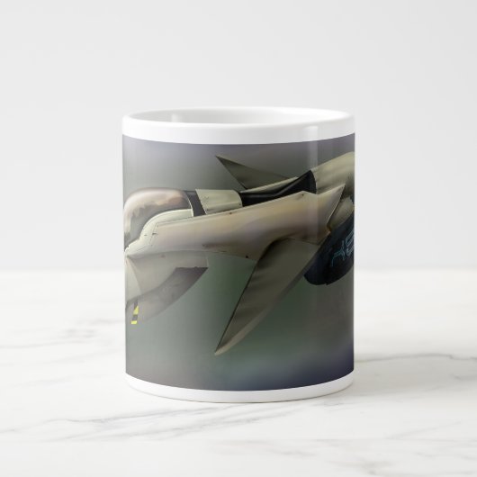 Ruimtevaartuigen die door een planeet vliegen grote koffiekop (Voorkant)