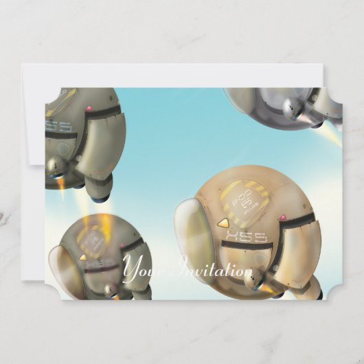 Ruimtevaartuigen die door een planeet vliegen kaart (Voorkant)