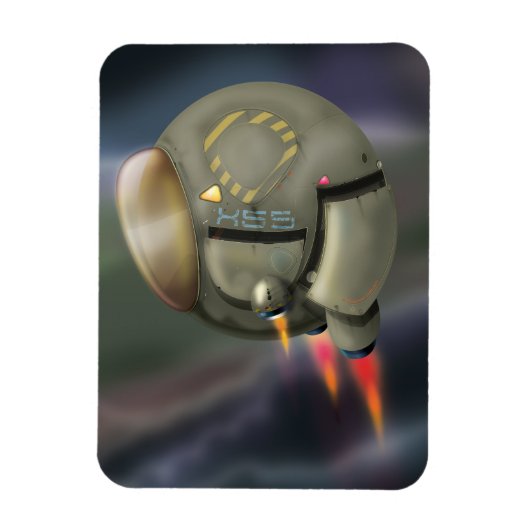 Ruimtevaartuigen die door een planeet vliegen magneet (Verticaal)