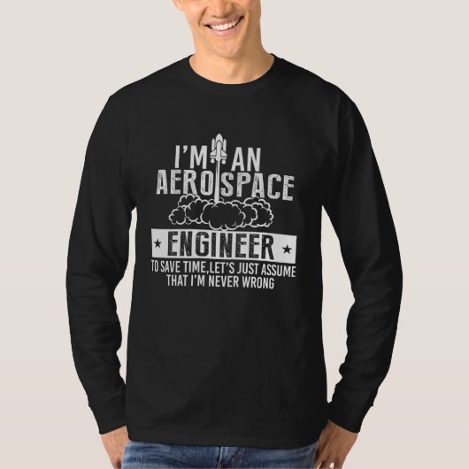 Ruimtevaartvliegtuigmachinist technicus engineerin t-shirt (Voorkant)