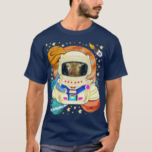 ruimtevaartwetenschap giraffe dierenastronaut t-shirt