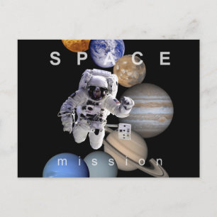 ruimtevaartzonnetplaneten voor ruimtevaartmissies briefkaart