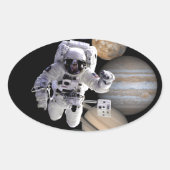 ruimtevaartzonnetplaneten voor ruimtevaartmissies ovale sticker (Voorkant)