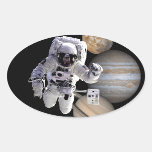 ruimtevaartzonnetplaneten voor ruimtevaartmissies ovale sticker
