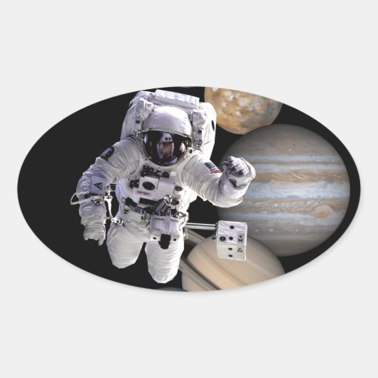 ruimtevaartzonnetplaneten voor ruimtevaartmissies ovale sticker (Voorkant)