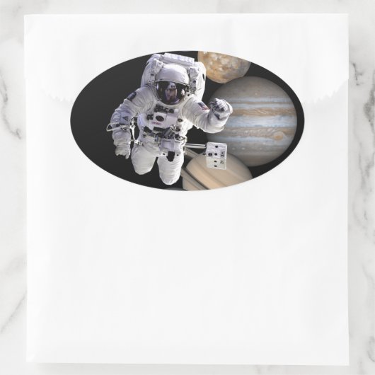 ruimtevaartzonnetplaneten voor ruimtevaartmissies ovale sticker (Tas)