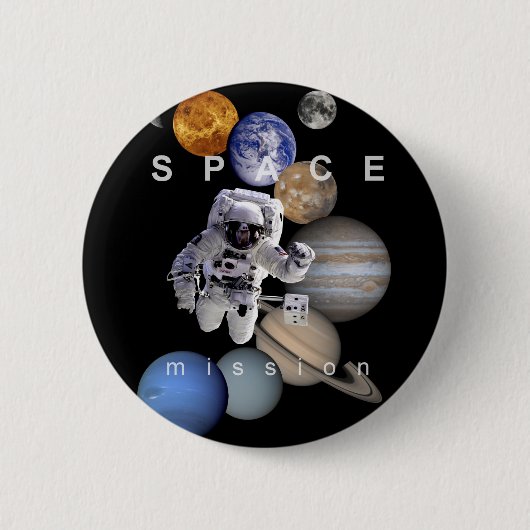 ruimtevaartzonnetplaneten voor ruimtevaartmissies ronde button 5,7 cm (Voorkant)