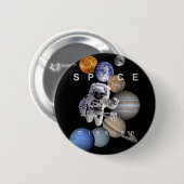 ruimtevaartzonnetplaneten voor ruimtevaartmissies ronde button 5,7 cm (Voorkant /achterkant)