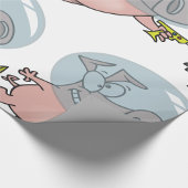 Ruimtevarken met straalpistool Funny astronaut Cadeaupapier