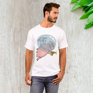 Ruimtevarken met straalpistool Funny astronaut T-shirt
