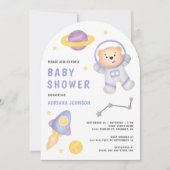 Ruimteveer Teddy Bear Astronaut Arch Baby shower Kaart (Voorkant)
