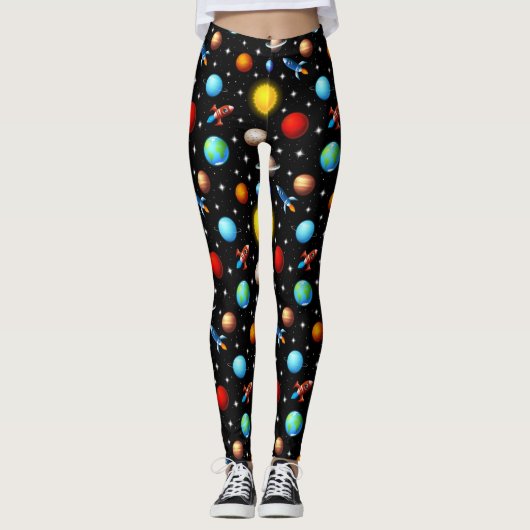 Ruimteverificatie Planeten ontwerp Leggings (Voorkant)