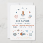 Ruimteverjaardag Uitnodiging - Galaxy Rocket Theme (Voorkant)